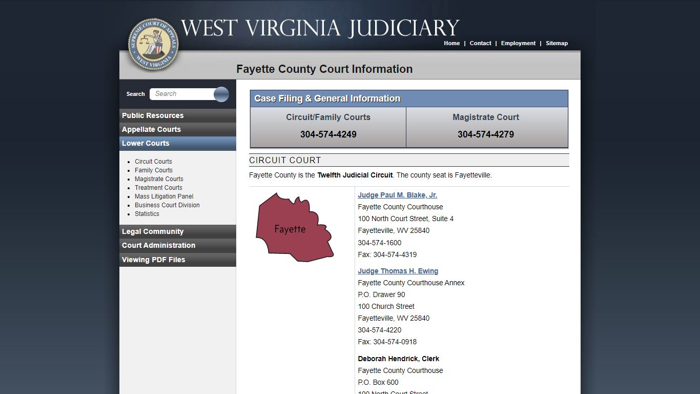 Fayette County Court Information - West Virginia Judiciary - courtswv.gov