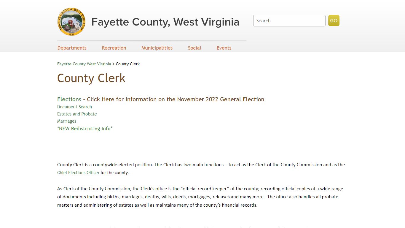 County Clerk - Fayette County West Virginia